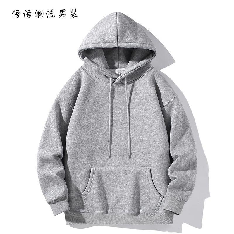 

Мужской свитшот с капюшоном, осенний, тонкий, уличный топ, бордовый, парное пальто 3XL серый