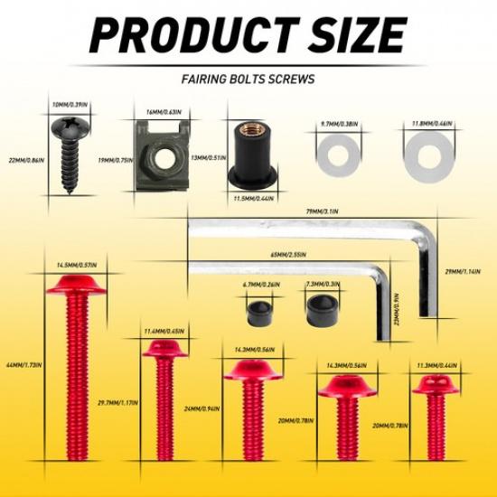 177Pcs For Yamaha M6 M5 Motorcycle Complete Fairing Bolts Kit Screws Nut Set