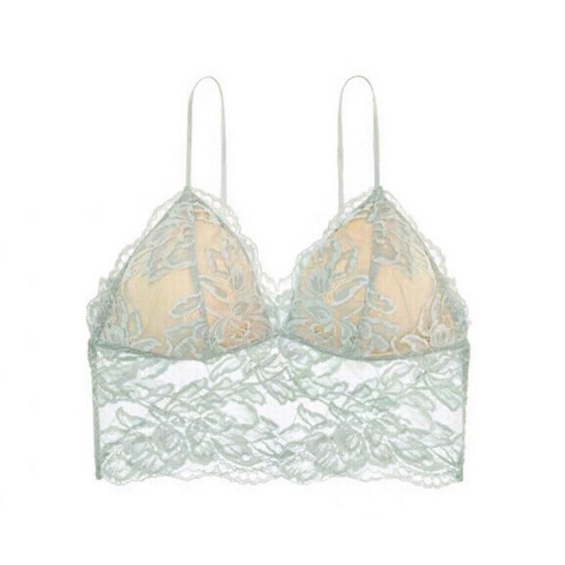 French Underwear Women's Sexy Thin Cotton No Steel Rim Beauty Back Bra Suspender Large Breast Small Vest Lace Bra Cover