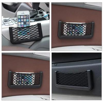 1/2PcsUniversal Car Organizer Storage Bag Auto Paste Net Pocket Phone Holder Mesh Bag for Wallet Keys Organizer Car20*8CM 8*15CM