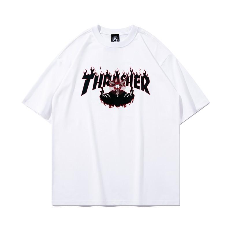 2026 Summer Thrasher Skateboard Magazine Letter Print T-Shirt Men Women Oversized Cotton Short Sleeve Casual Streetwear Tee Top