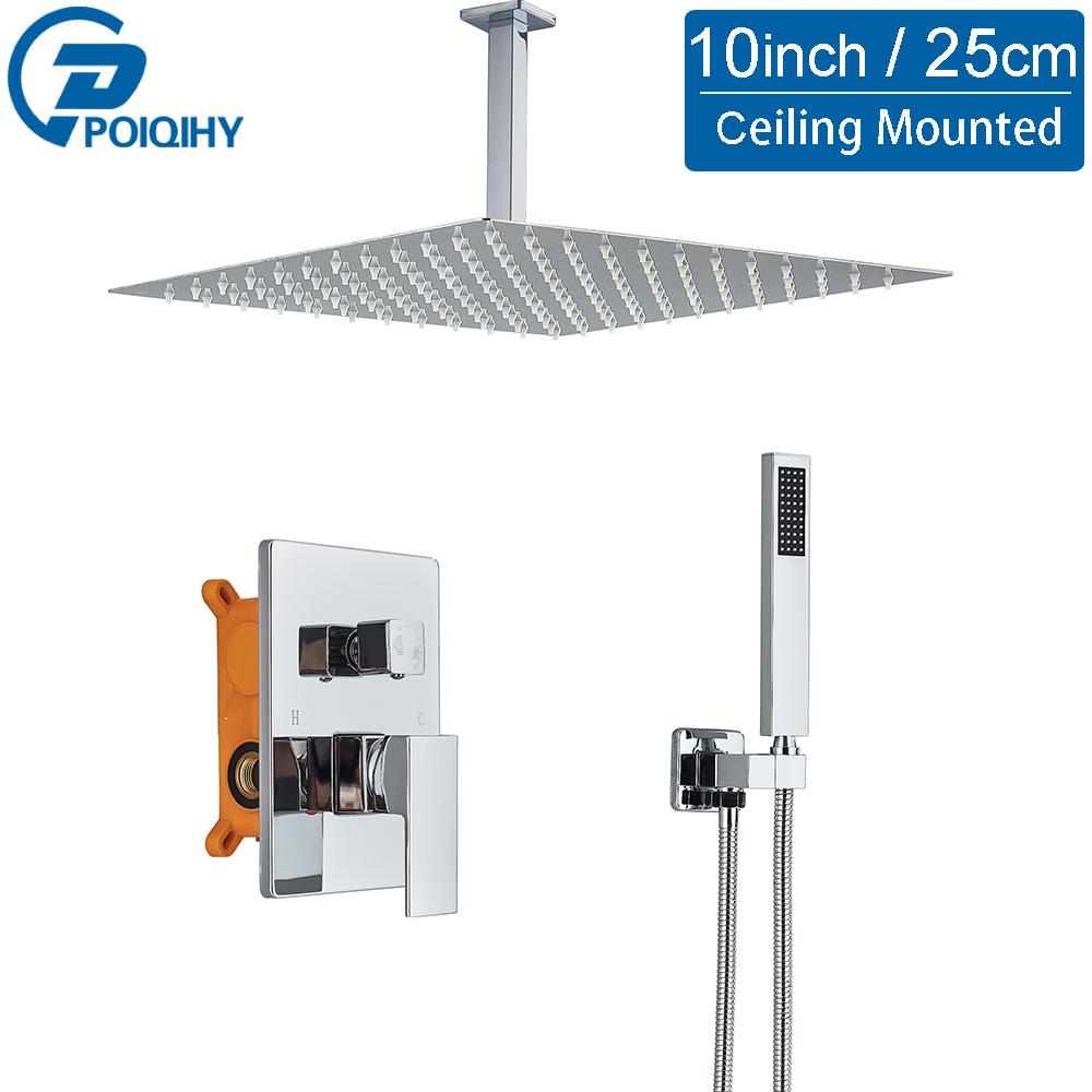 

Скрытый хромированный душевой набор для ванной комнаты, смеситель для душа, смеситель для душа с водопадом, двухходовой латунный смеситель