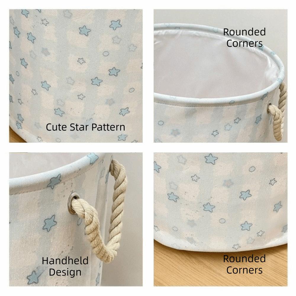 Cute Dirty Clothes Basket Round Shape Sundries Storage Basket Foldable Laundry Basket  Dormitory