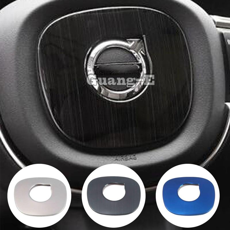 Car Stick Styling Cover Stainless Steel Steering Wheel Interior Kit Trim Lamp Frame 1pcs For Volvo XC60 2018