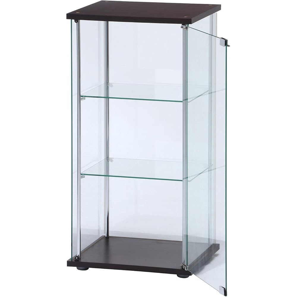Fuji Boeki Collection Case, Figure Case, 3 Tiers, 42.5cm Wide x 36.5cm Deep x 86cm High, Brown, Tempered Glass, Full Glass, Assembly Required, 96049