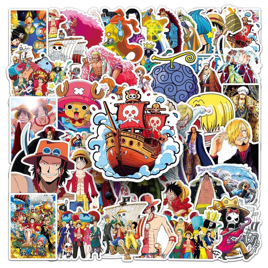 50 Graffiti Stickers Personalized Japanese Comics ONE PIECE Decorative Mobile Phone Water Cup Stickers