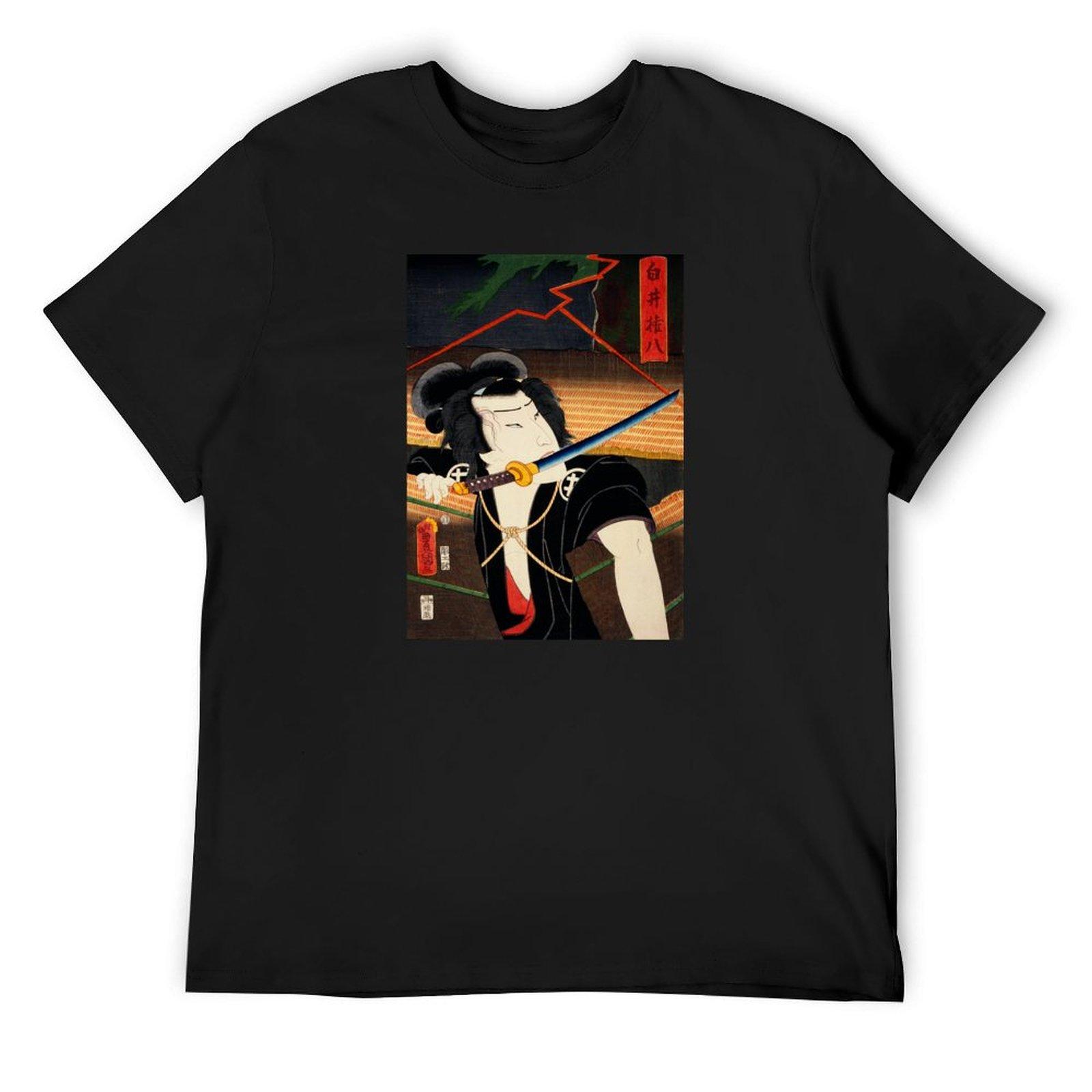 

Toyohara Kunichika - Portraits of an Actor T-Shirt Blouse blue archive shirts graphic tee mens big and tall t shirts 4XL