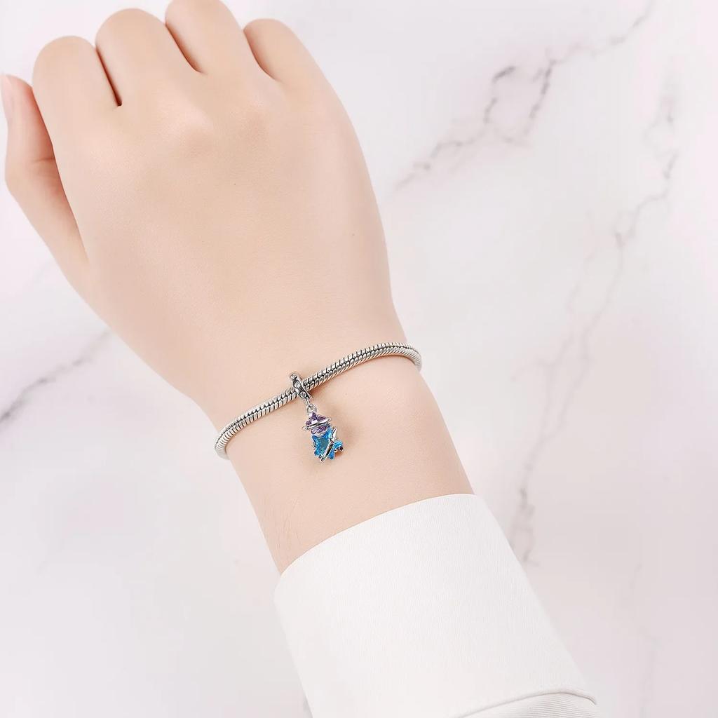 Blue Moon And Stars Charms Original Copper Beads Charms Fit Bracelet Diy Jewelry Making Luxury Material Necklace