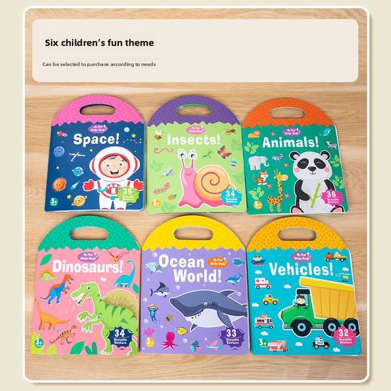 Childrens Dinosaur Insect Ocean Theme Puzzle Book With Reusable Stickers For Early Learning And Cognitive Development