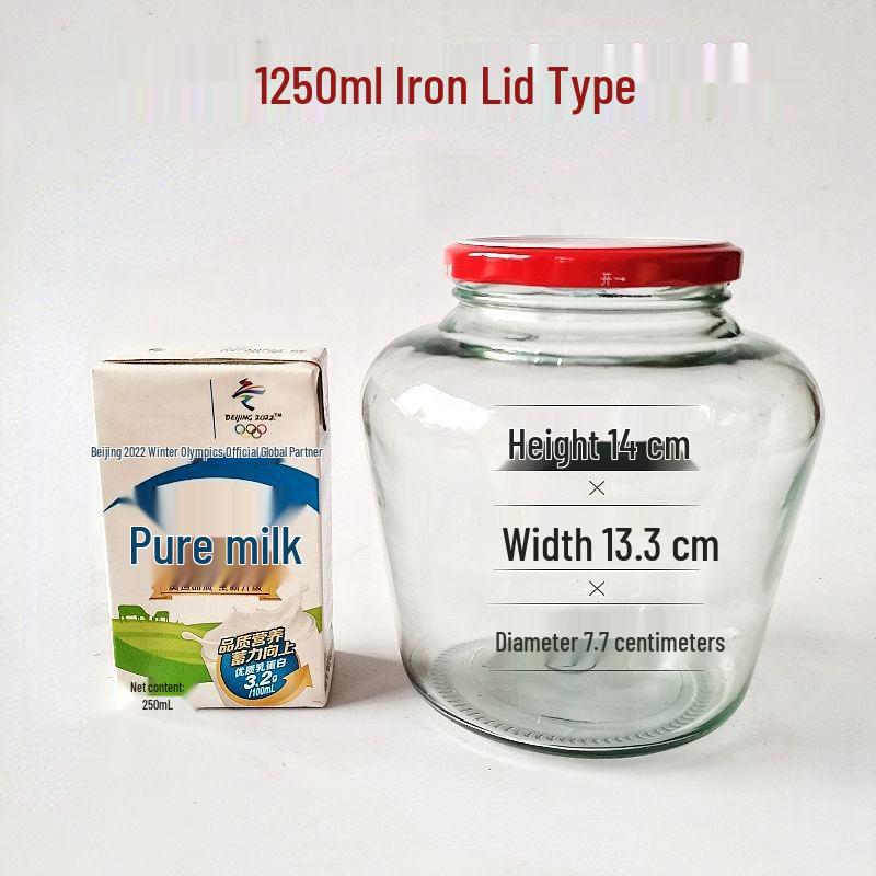 Large Capacity High-Temperature Resistant Glass Jar with Lid for Storing Pickled Vegetables