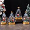 Christmas Snow Ball Lantern Lighted Santa And Christmas Tree Scene Glittering Water Snow Ball Decoration for Home Desktop Decor