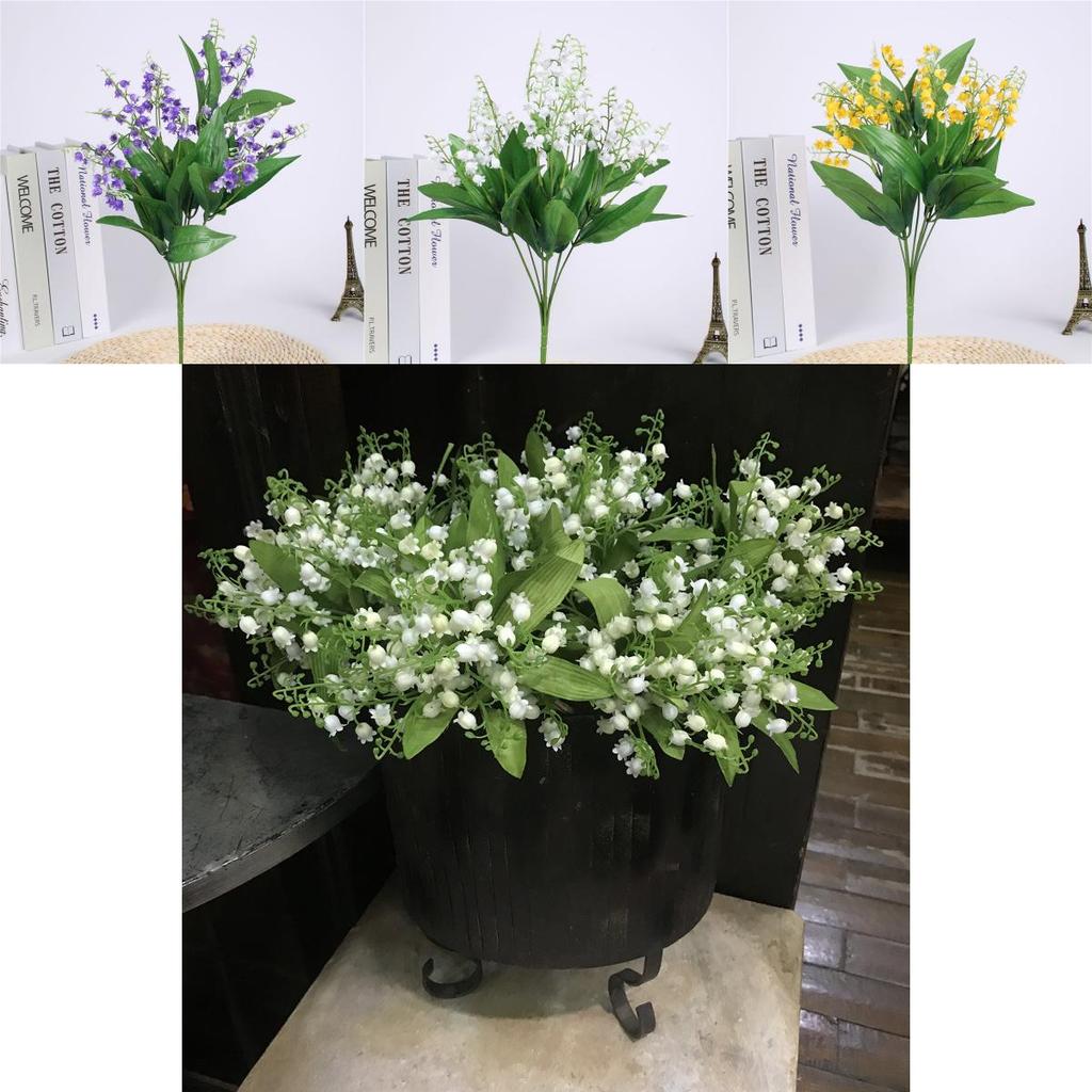 Elegant 7 Branch Artificial Lily Of The Valley Bouquet For Stunning Home And Wedding Decor