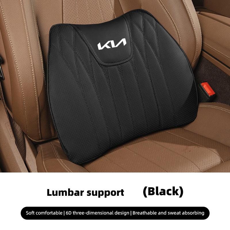Nappa Leather Car Seat Cushion Cover Waist Pillow Accessories For KIA K5 K9 Sorento Ceed Sportage Carnival Stinger Forte Niro