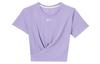 Nike Dri-FIT One Luxe Logo Crewneck Twist-Front Pullover T-Shirt Purple DD4922-567
