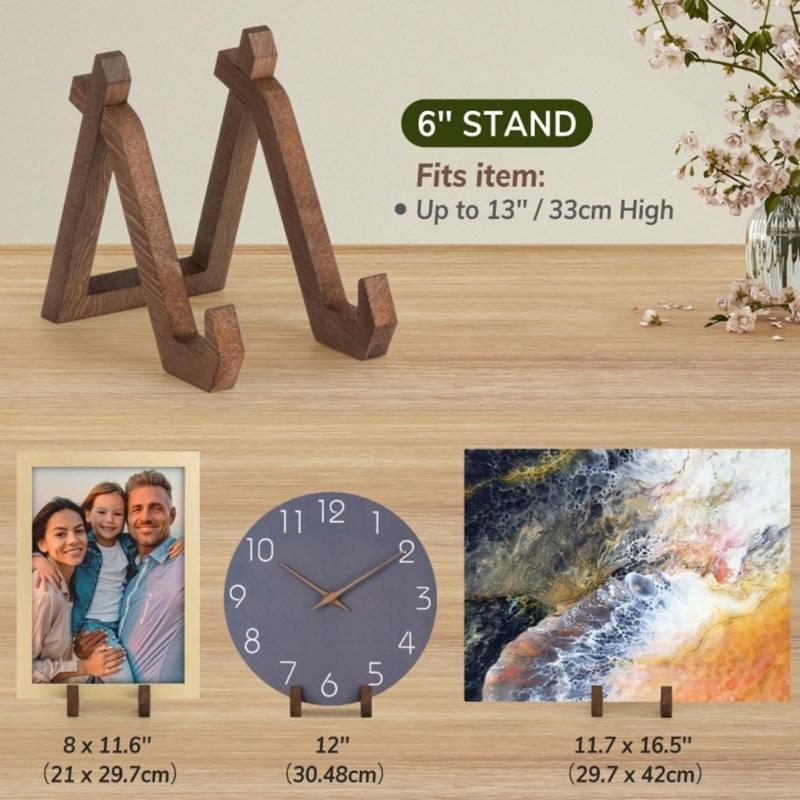 Supporto per Piatto in Legno Robusto per Decorazione della Casa Cavalletti da Esposizione per Mostrare Opere d'Arte Foto e Oggetti Decorativi Uso Quotidiano