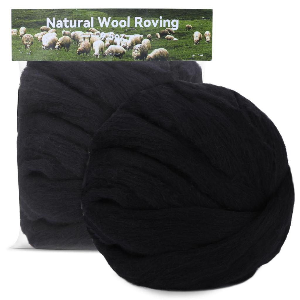 Fenrry 270g Wool Roving Wool Yarn Needle Felting Wool Fibre Wool Roving Top for Wool Felt Supplies DIY Festival Craft Materials
