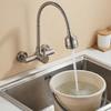 Wall Mounted Kitchen Faucet With Ceramic Cartridges Washbasin Mixing Switches 360 Degree Rotate Sprayers Faucet Enduring