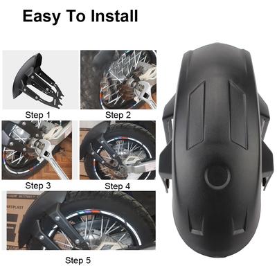 Black With Bracket Motorcycle Rear Wheel Fender Cover Mudguard Splash Guard Plastic Universal