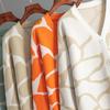Autumn Winter Women Jacquard Sweater Loose Knit Coat V Neck Long Patterned