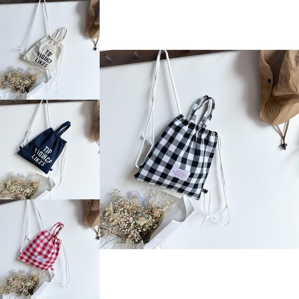 Stylish Korean Inspired Mini Backpack For Kids With Lightweight Canvas Material And Checkered Design For School And Outings