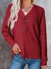 2025 Autumn/Winter Women's V-Neck Button Knit Sweater - European/American Style