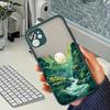 Luxury Mountain Waterfall Phone Case for IPhone 11 12 13 14 15ProMax XS X XR 7 8 14 15 Plus SE2020 Landscape Matte Hard Cover