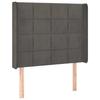 3119623 vidaXL Tête de lit avec oreilles Gris foncé 103x16x118-128 cm Velours
