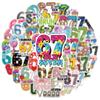 100PCS Cartoon Fun Numbers 6-7 Graffiti Stickers Waterproof for Luggage Water Cups Scooter