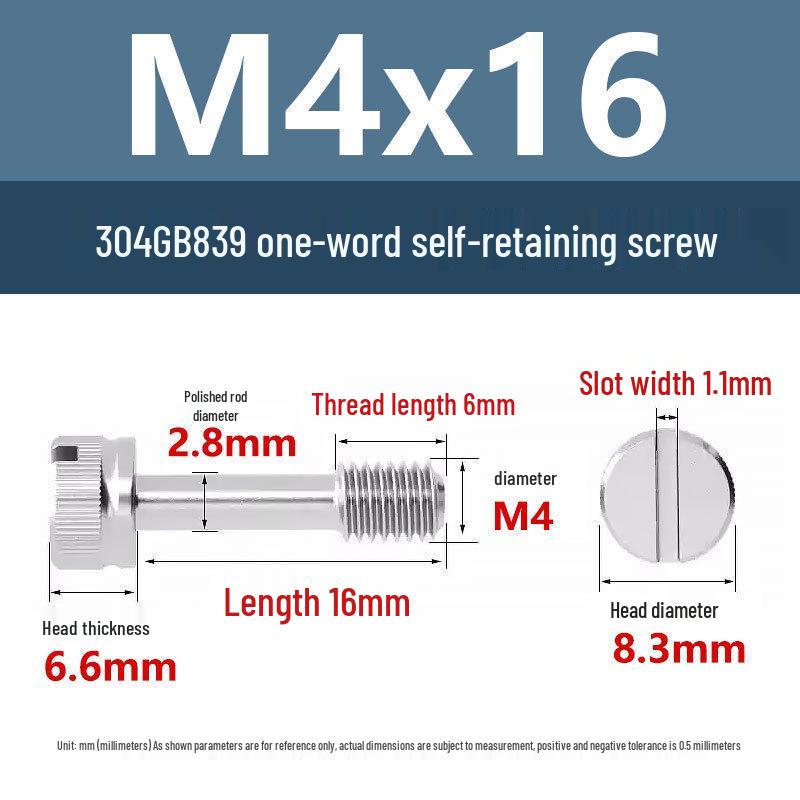 Yigu 304 Anti-Loosening Knurled Head Captive Screw with Anti-Slip Design