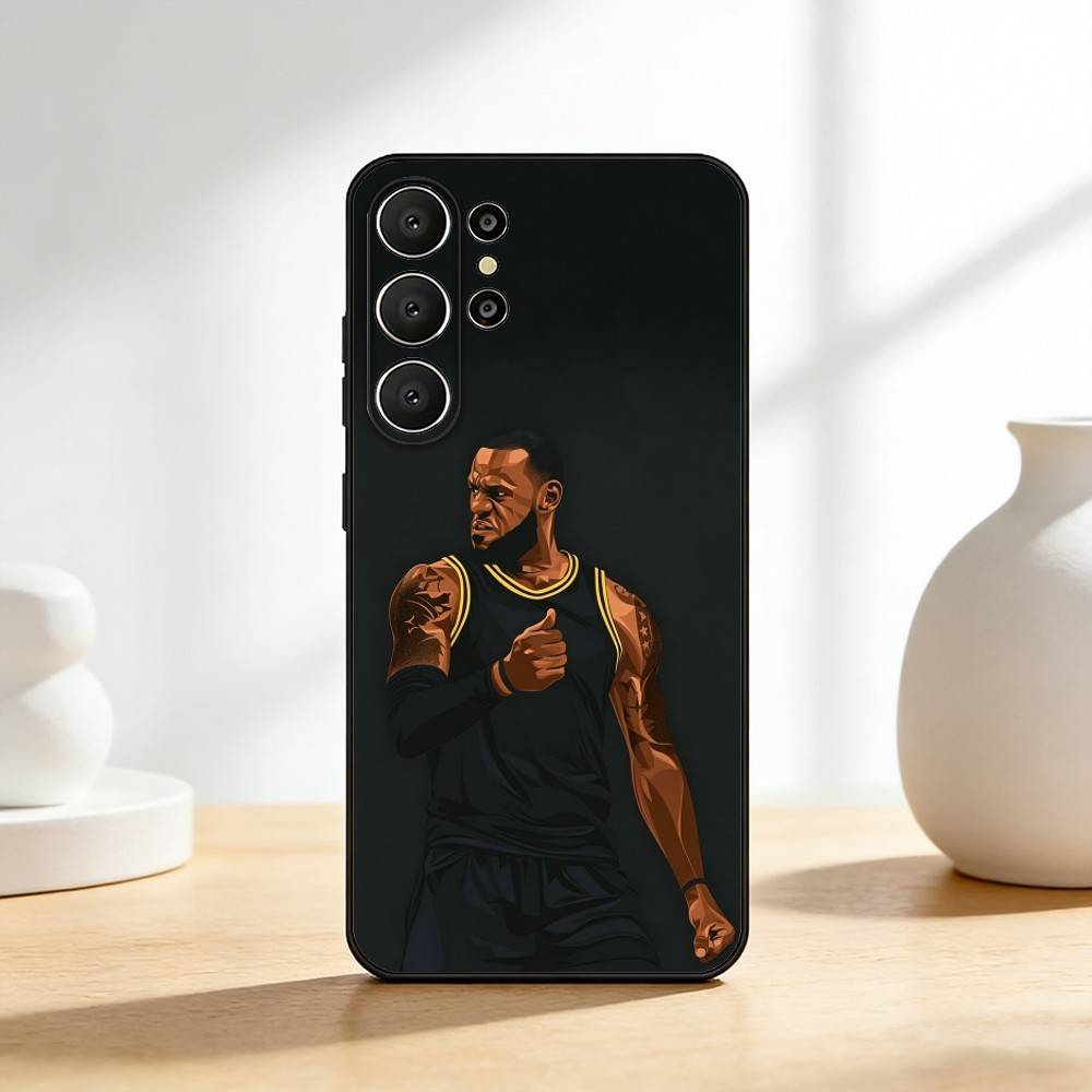 L-Lebron James 23 Phone Case For Samsung S26,S25,24,23,22,30,21,10,9,Ultra,Plus,Lite,Black Soft Case
