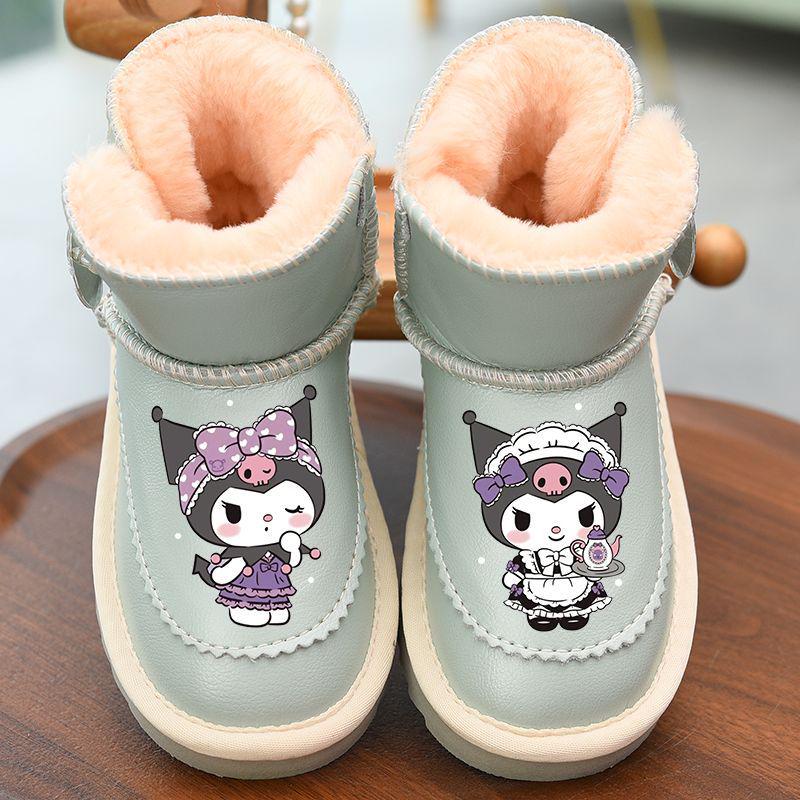 2025 Winter New Arrivals: Girls' Waterproof Snow Boots with Fleece Lining, Cartoon Design, Warm Cotton, for Little Girls
