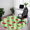 1pc Watermelon Slice Pattern Chair Carpet for Office, Round Polyester Mat, Indoor Decor for Office, Easycare Fabric, Washable Non-slip Area Carpet