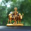 Handcrafted Krishna with Cow Murti Idol Statue Janmashtami Showpiece for Car Dashboard Home Decor Office and Table Decorative