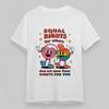 Women's Plus Size Comfortable Classic T-Shirt Equal Rights Cartoon Hearts Tee