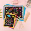 10pcs Scratch Painting Art DIY Handmade Cute Cartoon Pattern Brilliant Colors Drawing Cultural Educational Artistic Supplie TMZ