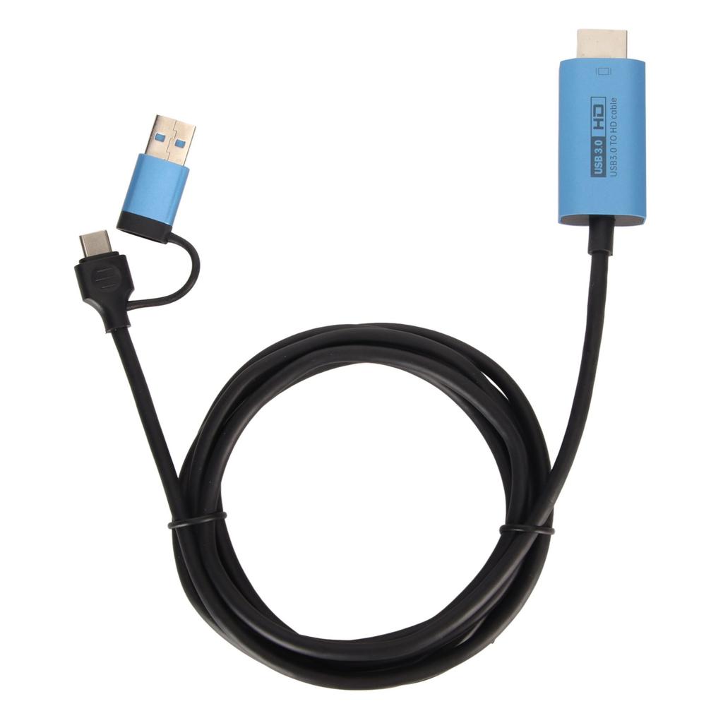 USB To HD Multimedia Interface Adapter Plug and Play USB Type C Converter Cable for Phone Laptop 6.6
