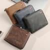 Schoolbag Men's Wallet Short 1011 New Solid Color Youth Simple Triple Fold Wallet Multifunctional Student Zipper Change Bag