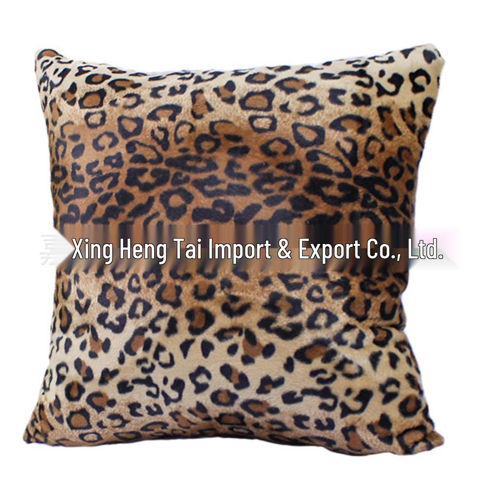 

Плюшева наволочка на подушку для дивана з леопардовим та тигровим принтом 45x45cm 110g