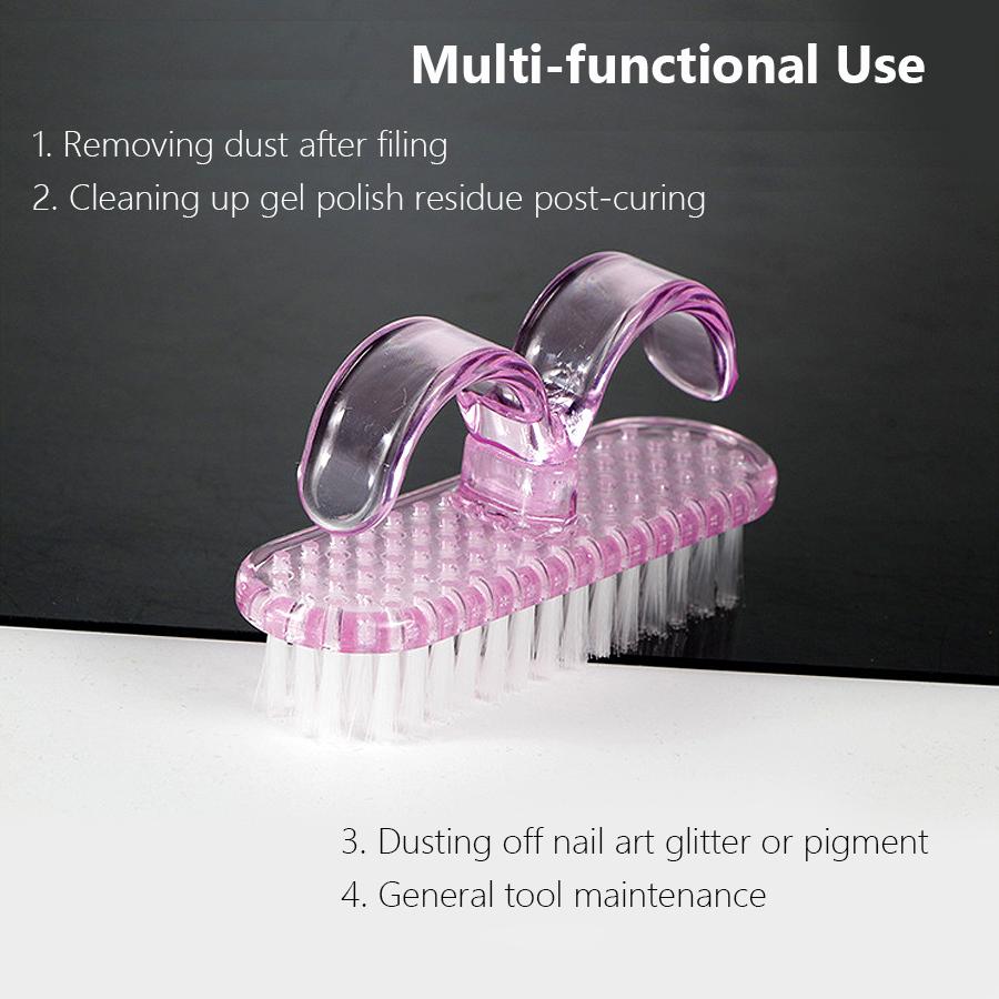 Multi-Functional Acrylic Nail Cleaning Brush, Dust Powder Removal Tool for Manicure and Nail Art