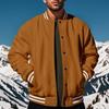 Erkekler Vintage Varsity Ceket Uzun Kollu Slim Fit Letterman Beyzbol Bomber Ceketler Hafif Sweatshirt Düğmeli Rüzgarlık Ceket Erkekler için
