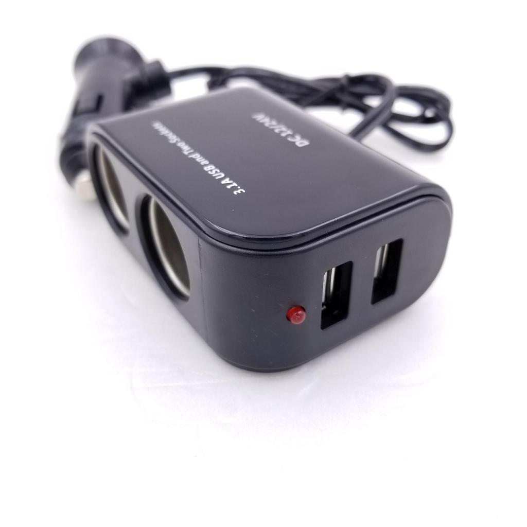 WF-102 Dual USB Cigarette Lighter Adapter with 2 USB Sockets and 3.1A Output