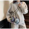 Korean Style Trendy Denim Mini Crossbody Bag with Lanyard and Coin Purse