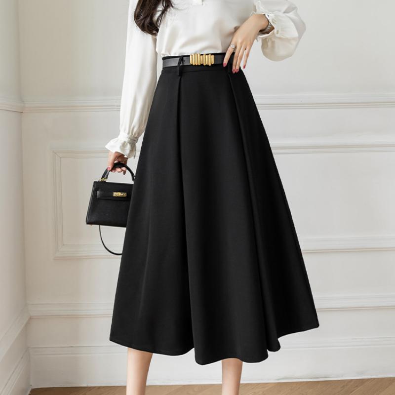 Costum pentru femei Fusta de vară Moda coreeană Talie înaltă Chic Elegantă Femeii A-line Commuter OL Fusta profesională Ocazie formală