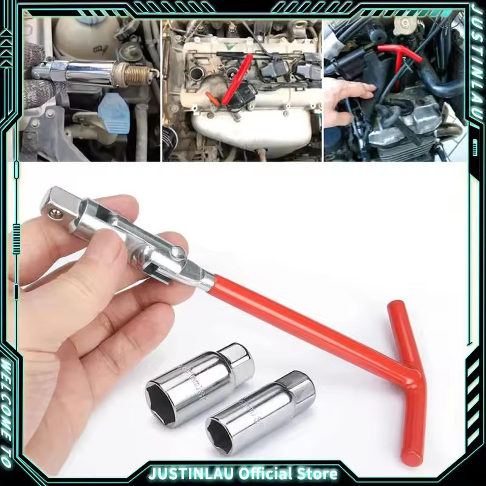 

Car & Motorcycle Repairing Tool Kit Removal Socket 16mm (5/8 ) 21mm (13/16 ) with T-Handle One Size