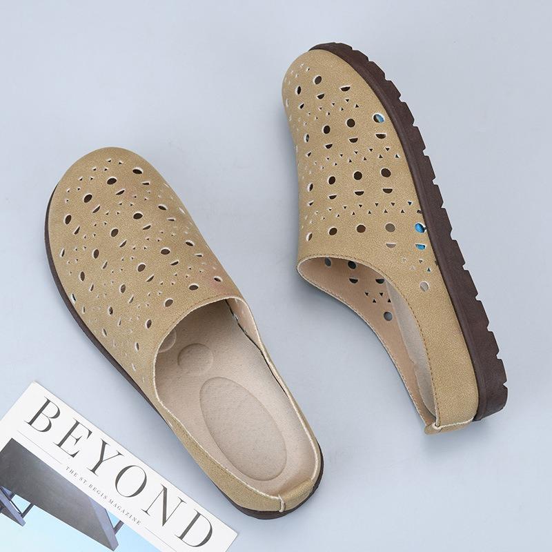 Summer new women's shoes bag head Boken cool slippers comfortable hollow soft sole one pedal slippers women wear