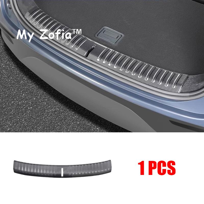 For BYD TANG EV TANG 2024 2025 2026 Car Carbon Fiber ABS Rear Bumper Door Sill Plate Stickers Protector Cover Trim Accessories