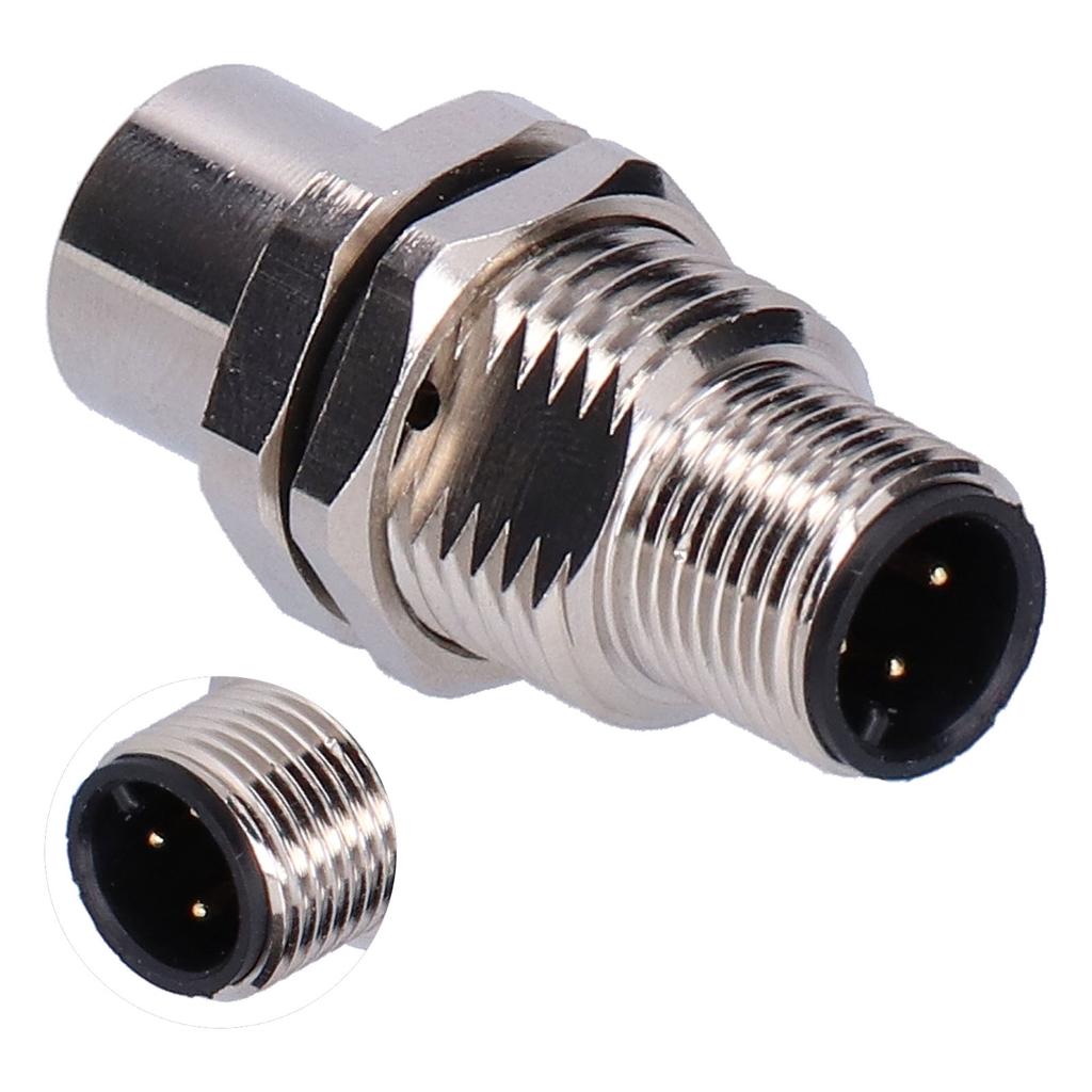 Conector mascul la mamă Priză de panou IP67 cu alamă placată cu nichel M12‑I‑4