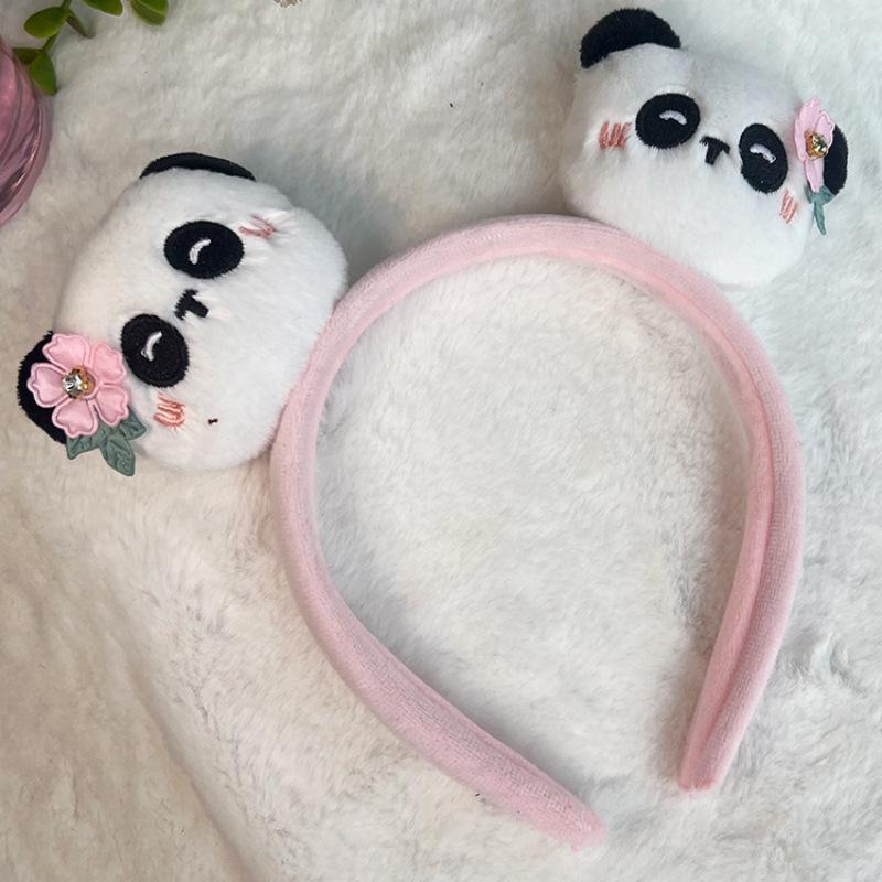 Adorable 2026 Panda Hair Accessory: Cute Round Headband & Funny Clip for Girly Wash Face Routine