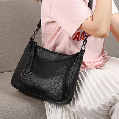 Genuine Leather Women's Shoulder Bag  Cowhide Handbag Versatile Bag Daily Casual Crossbody Bag As Gift