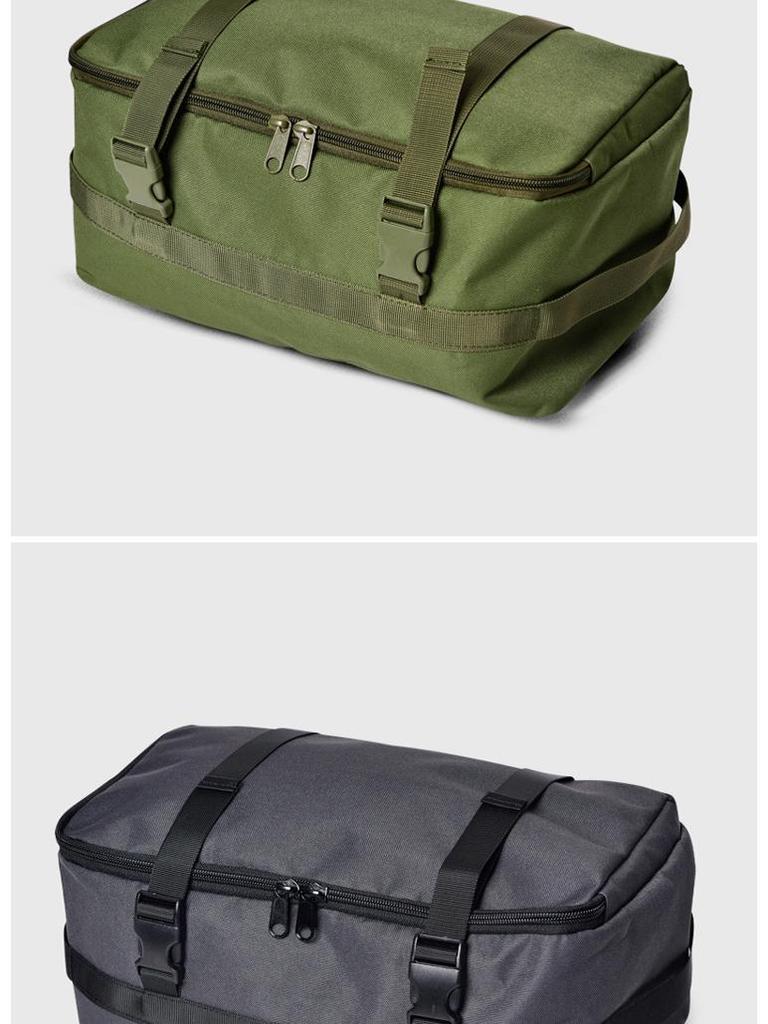 Expandable Outdoor Storage Bag with Luggage Mount, Shoe Pouch, and Sports Pocket